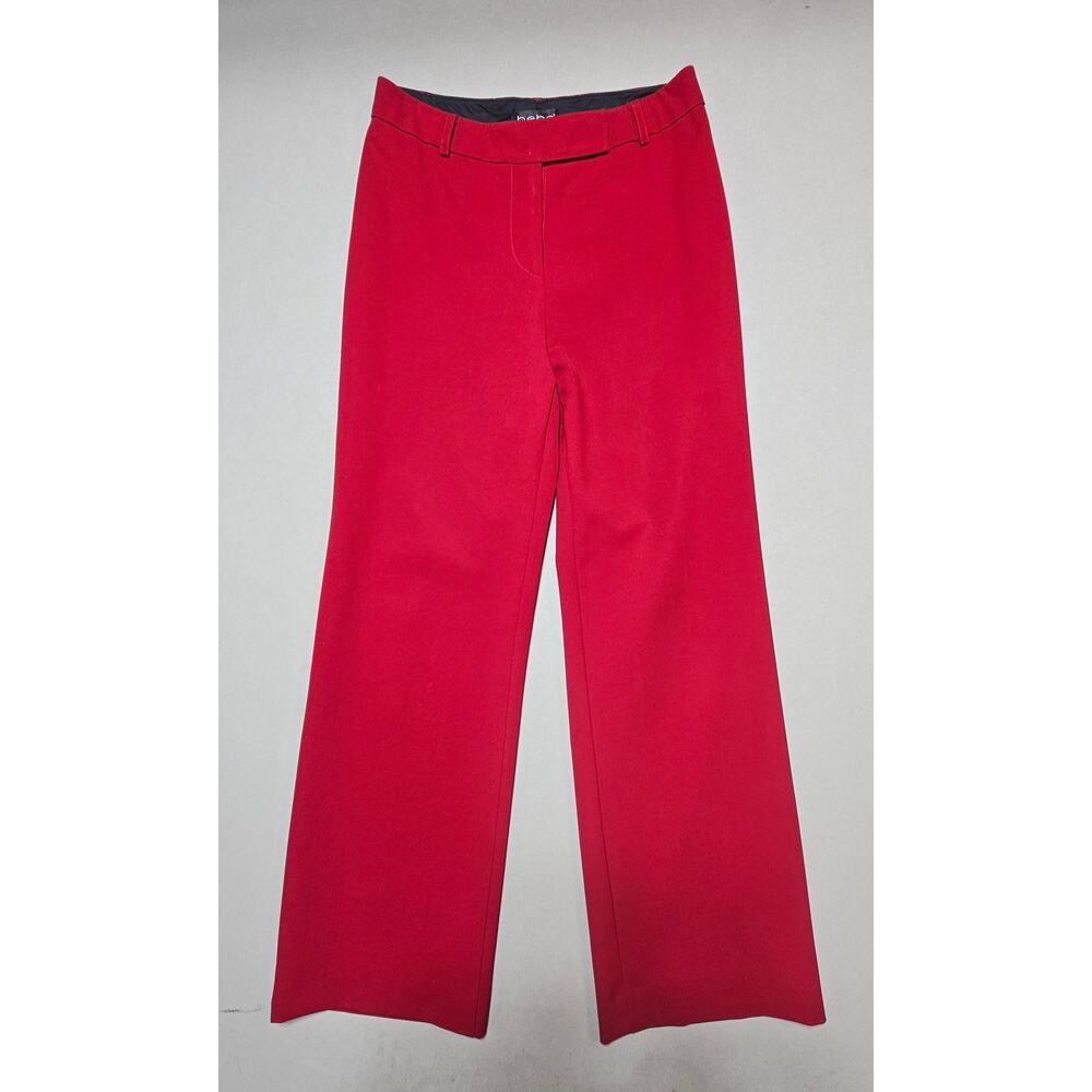 bebe Y2K Pantsuit Womens Red Wool Blend Blazer Wide Leg Pants 2 Piece Vintage - Picture 4 of 16